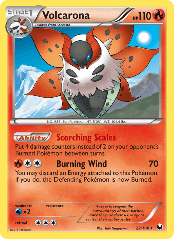 Volcarona, card 22 from Dark Explorers