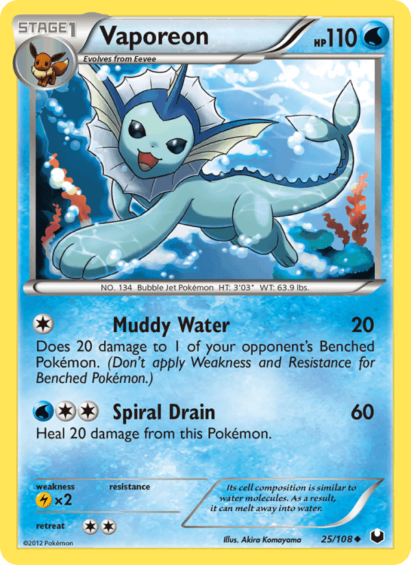 Vaporeon, carte 25 de Dark Explorers