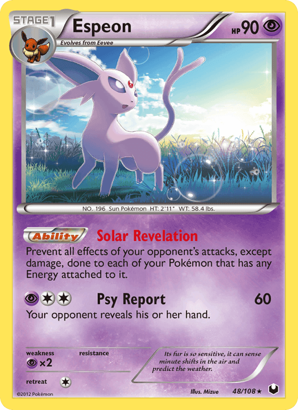 Espeon, carta 48 di Dark Explorers