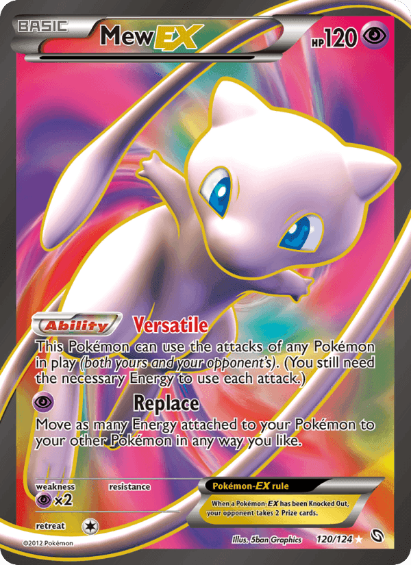 Mew-EX, card 120 from Dragons Exalted