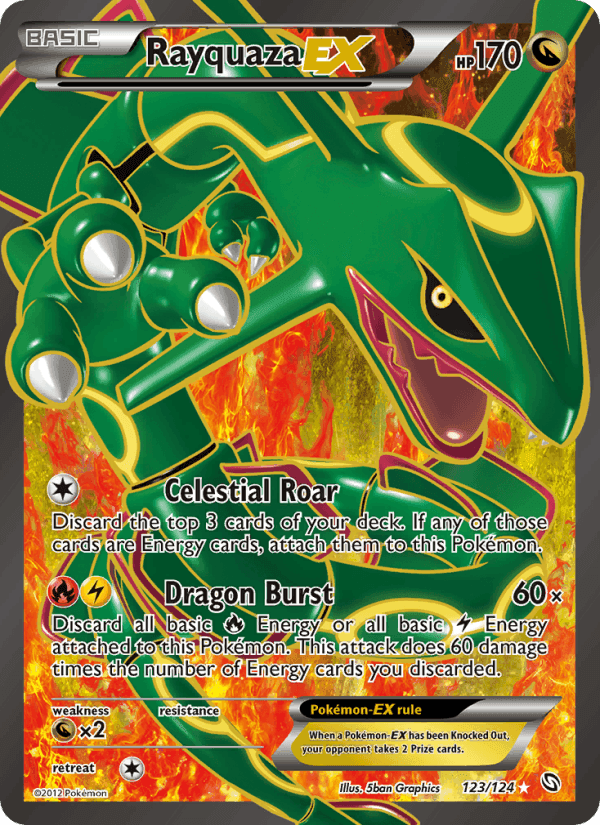Rayquaza-EX, card 123 from Dragons Exalted