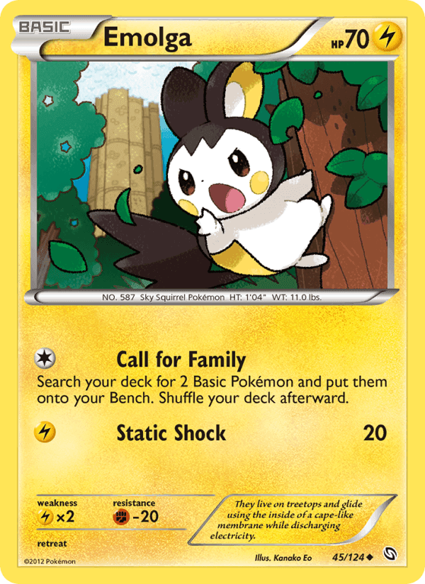 Emolga, carta 45 di Dragons Exalted