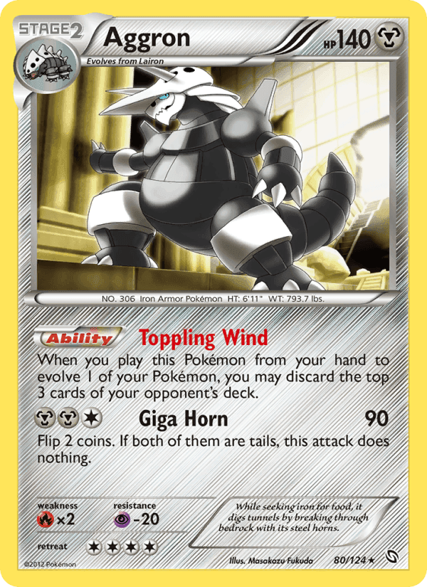 Aggron, card 80 from Dragons Exalted