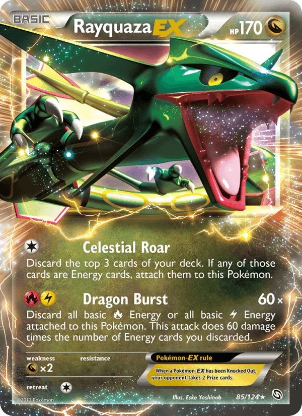 Rayquaza-EX, card 85 from Dragons Exalted