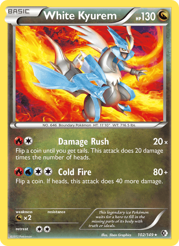 White Kyurem, card 102 from Boundaries Crossed