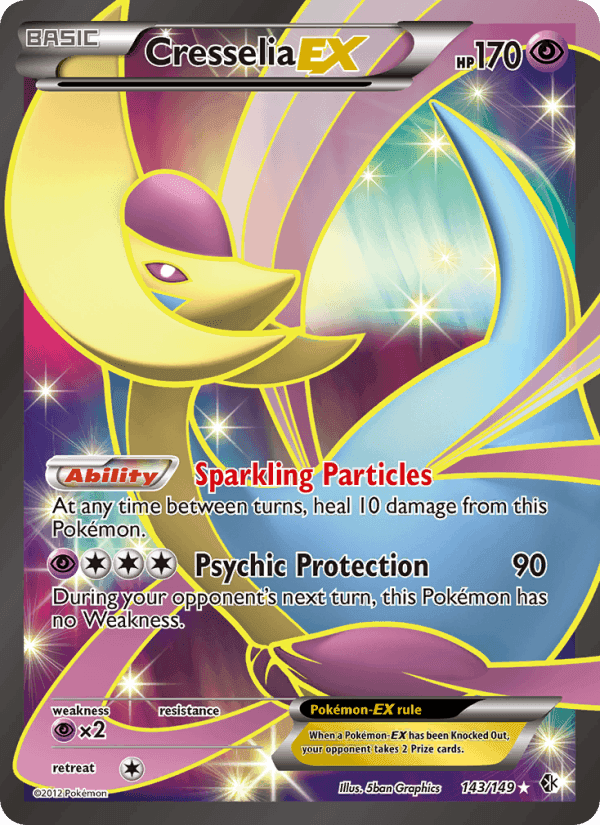 Cresselia-EX, card 143 from Boundaries Crossed