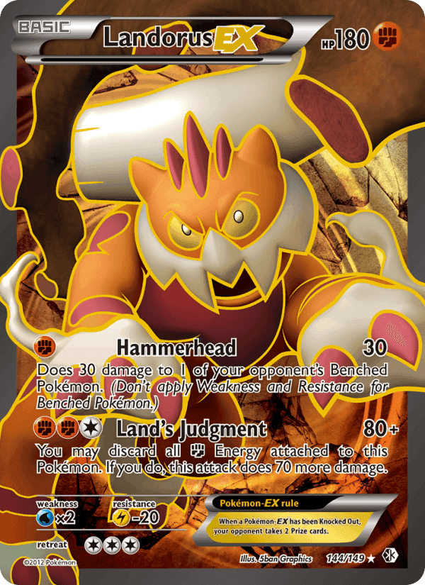 Landorus-EX, card 144 from Boundaries Crossed