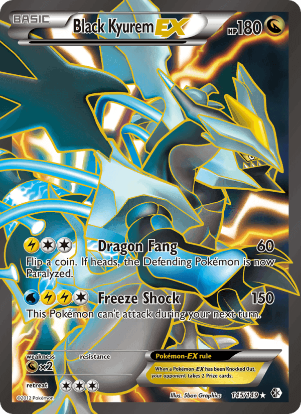 Black Kyurem-EX, card 145 from Boundaries Crossed