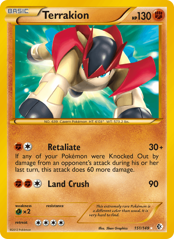 Terrakion, card 151 from Boundaries Crossed