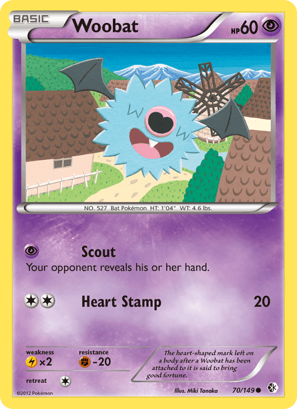 Woobat, card 70 from Boundaries Crossed