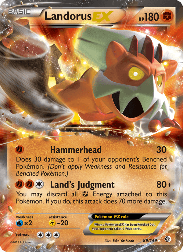 Landorus-EX, card 89 from Boundaries Crossed