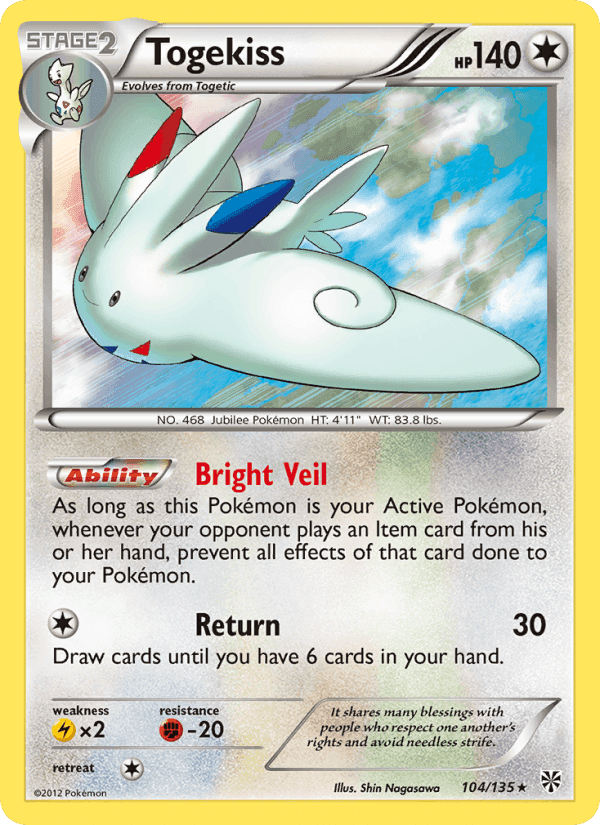 Togekiss, card 104 from Plasma Storm