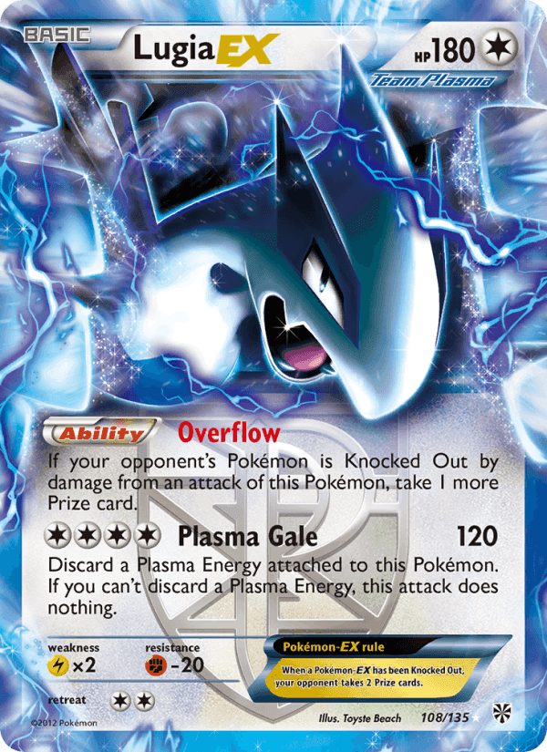 Lugia-EX, card 108 from Plasma Storm