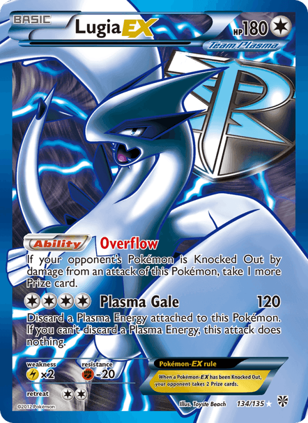 Lugia-EX, card 134 from Plasma Storm