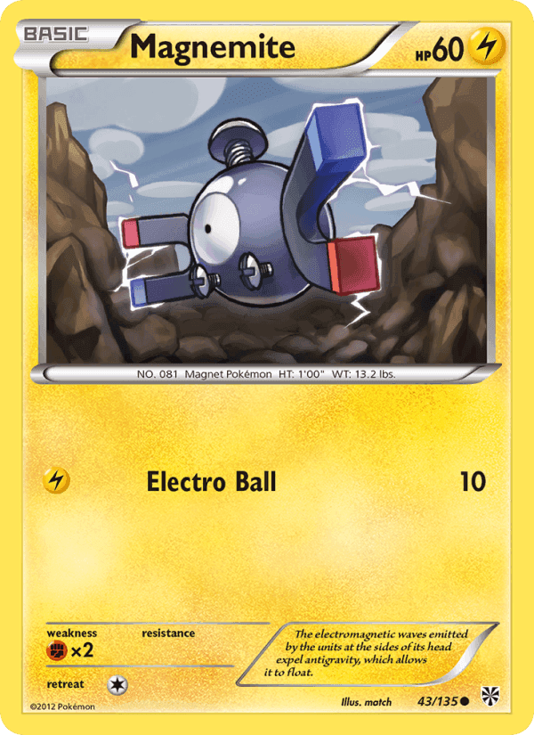 Magnemite, card 43 from Plasma Storm