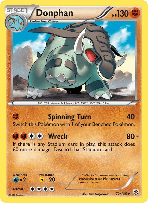 Donphan, card 72 from Plasma Storm