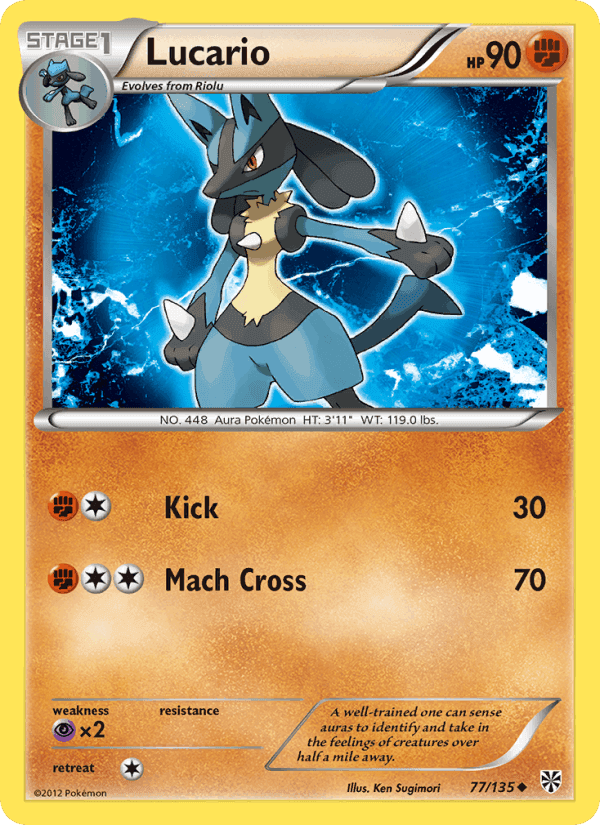 Lucario, card 77 from Plasma Storm