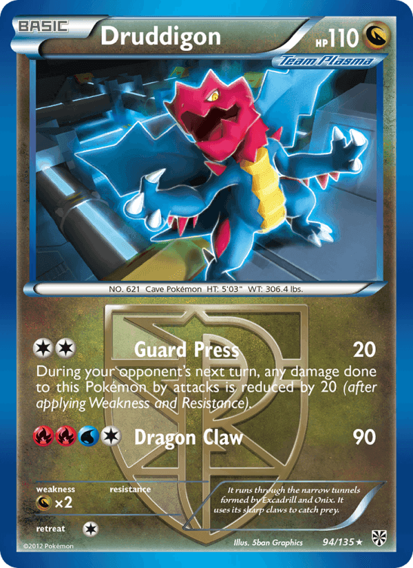 Druddigon, card 94 from Plasma Storm