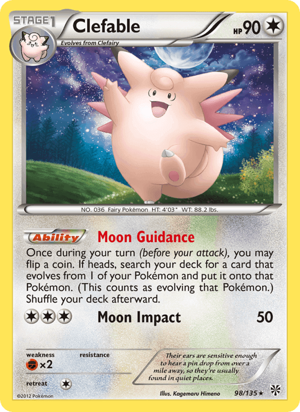 Clefable, card 98 from Plasma Storm