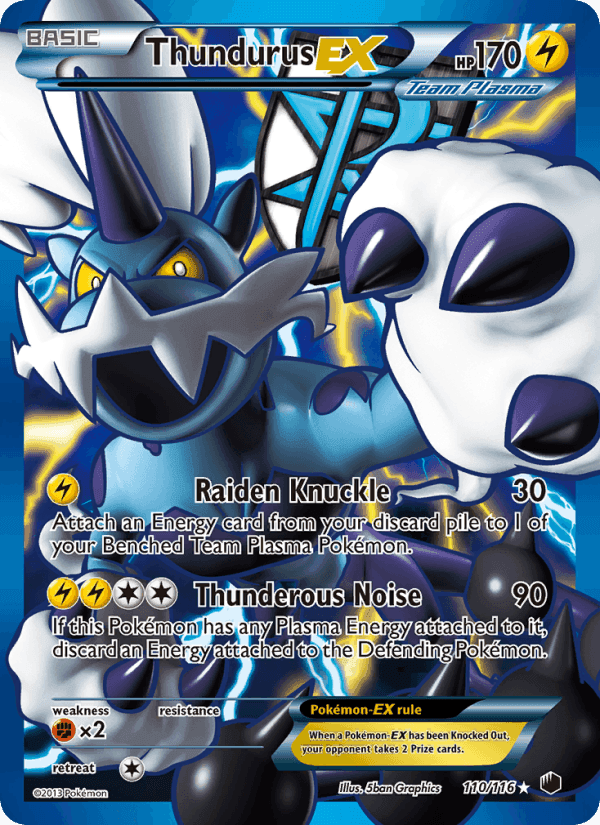 Thundurus-EX, card 110 from Plasma Freeze