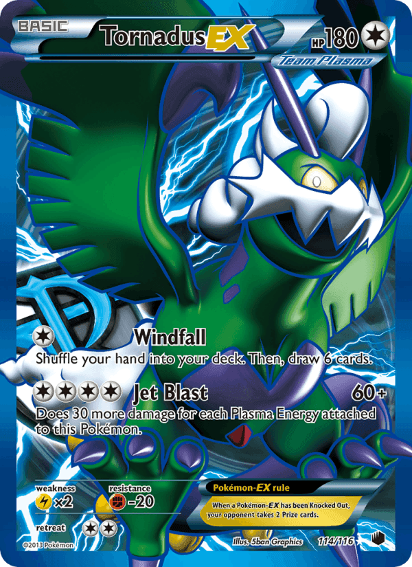 Tornadus-EX, card 114 from Plasma Freeze