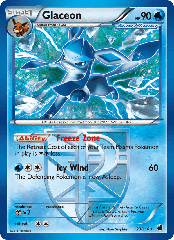 Glaceon, carte 23 de Plasma Freeze