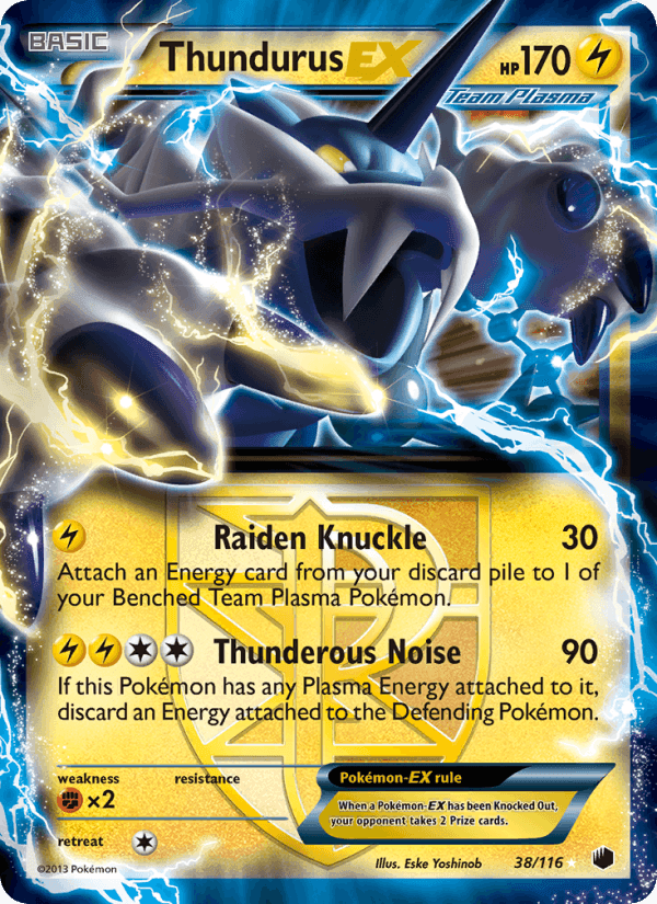 Thundurus-EX, carte 38 de Plasma Freeze