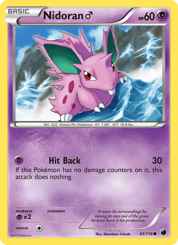 Nidoran♂, card 43 from Plasma Freeze