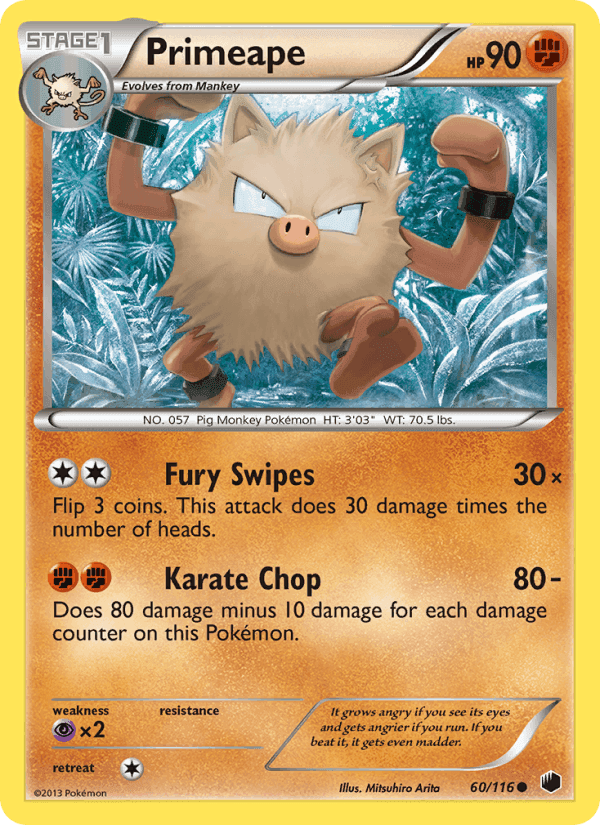 Primeape, card 60 from Plasma Freeze
