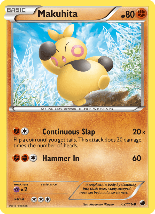 Makuhita, card 62 from Plasma Freeze