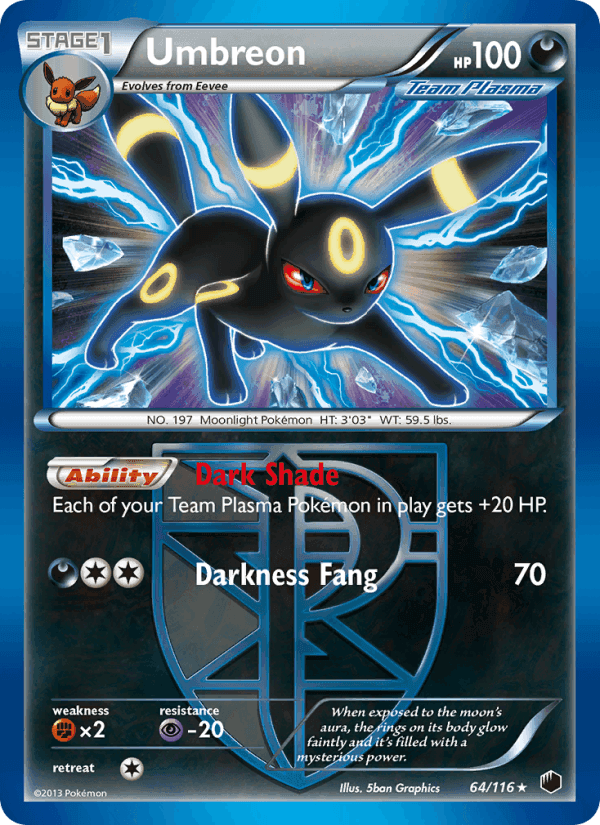 Umbreon, card 64 from Plasma Freeze