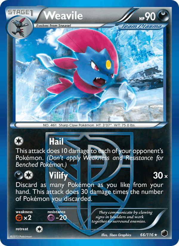 Weavile, card 66 from Plasma Freeze