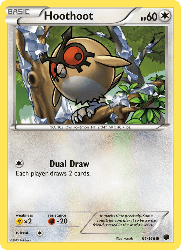 Hoothoot, card 91 from Plasma Freeze