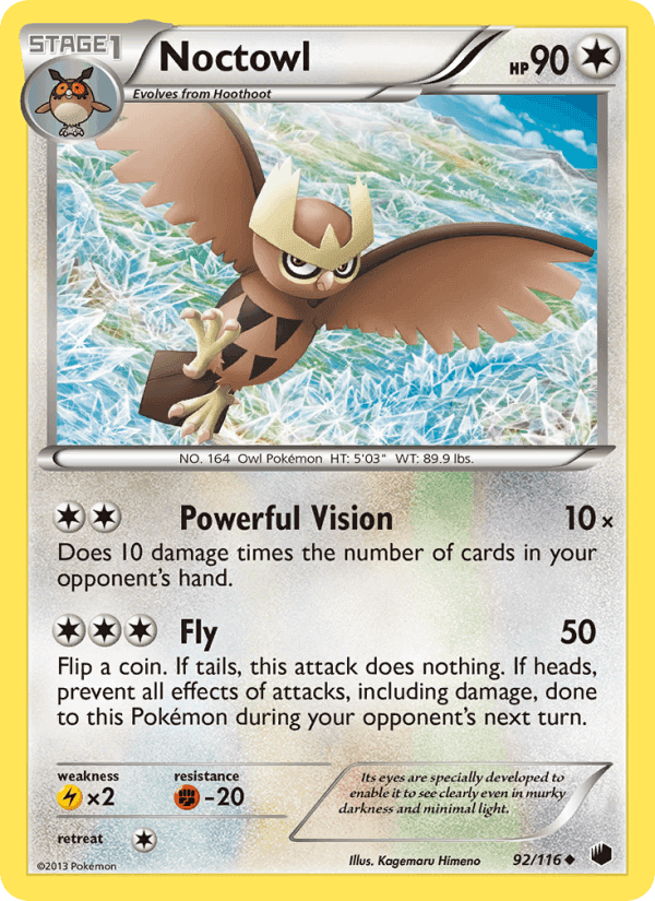 Noctowl, card 92 from Plasma Freeze