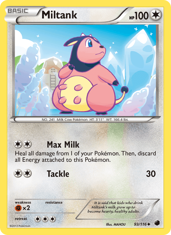 Miltank, card 93 from Plasma Freeze