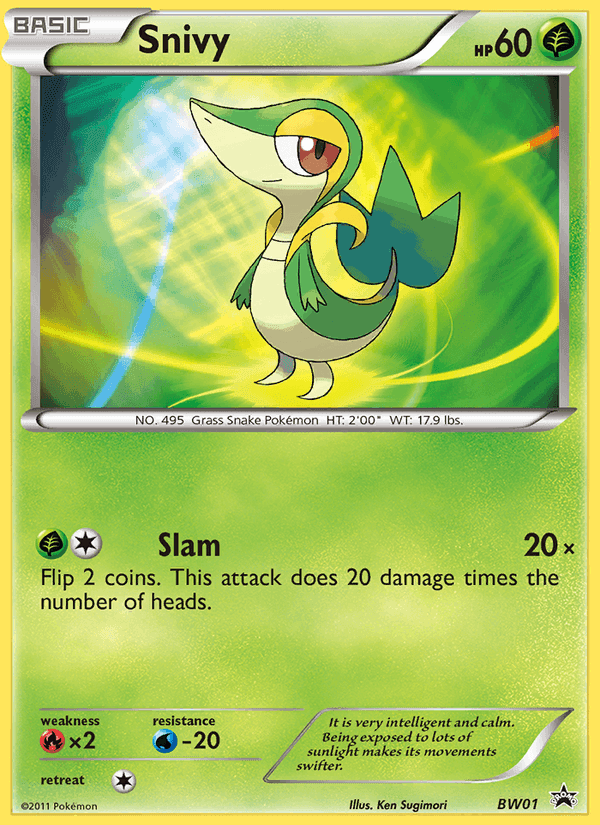 Snivy, carta BW01 di NB Promo