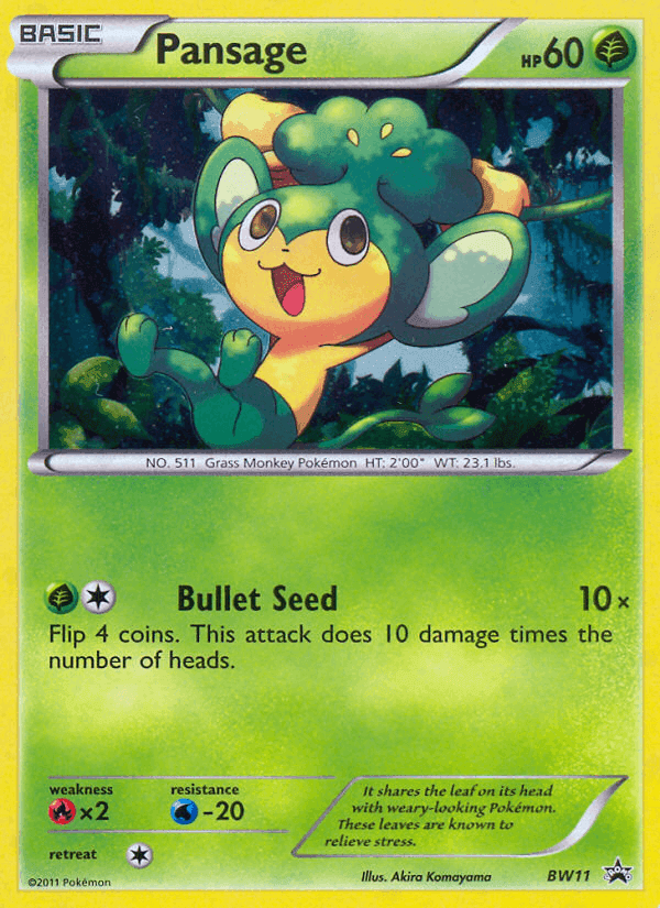 Pansage, carta BW11 di NB Promo