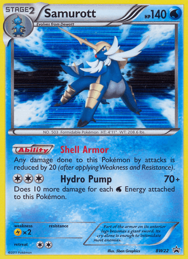 Samurott, carta BW22 di NB Promo