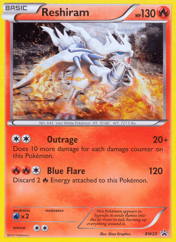 Reshiram, carta BW23 de NB Promo