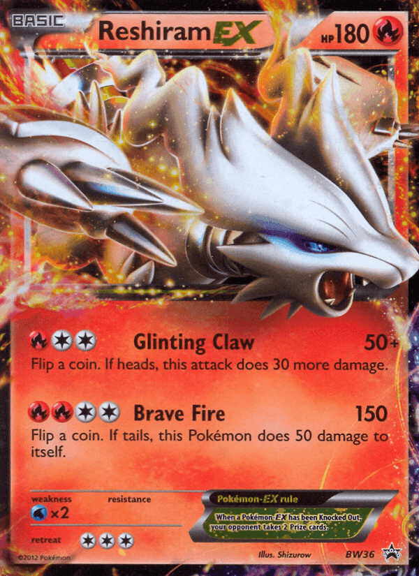 Reshiram-EX, carta BW36 di NB Promo