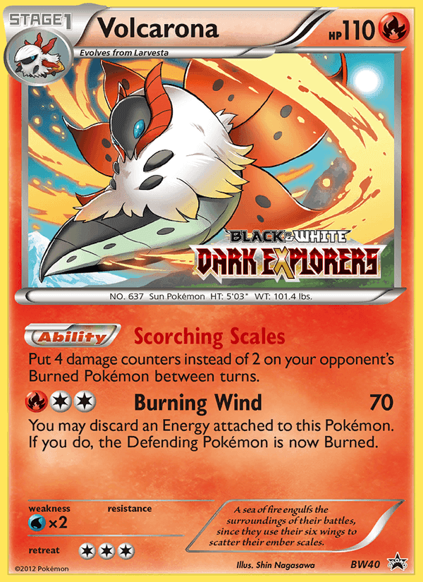 Volcarona, carta BW40 di NB Promo