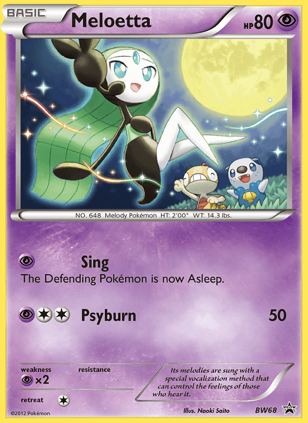 Meloetta, card BW68 from BW Black Star Promos