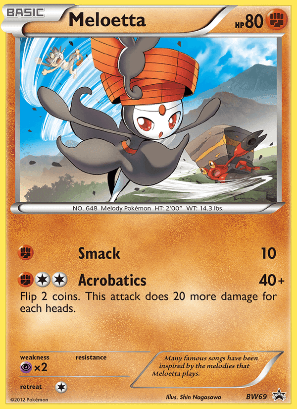 Meloetta, card BW69 from BW Black Star Promos