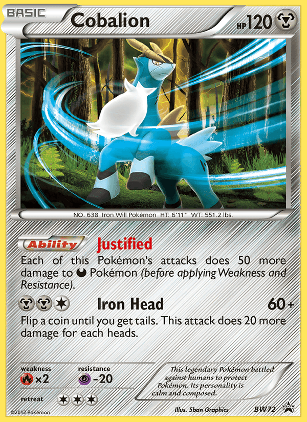 Cobalion, card BW72 from BW Black Star Promos
