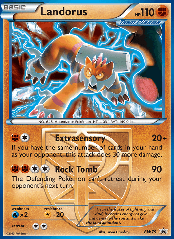 Landorus, card BW79 from BW Black Star Promos