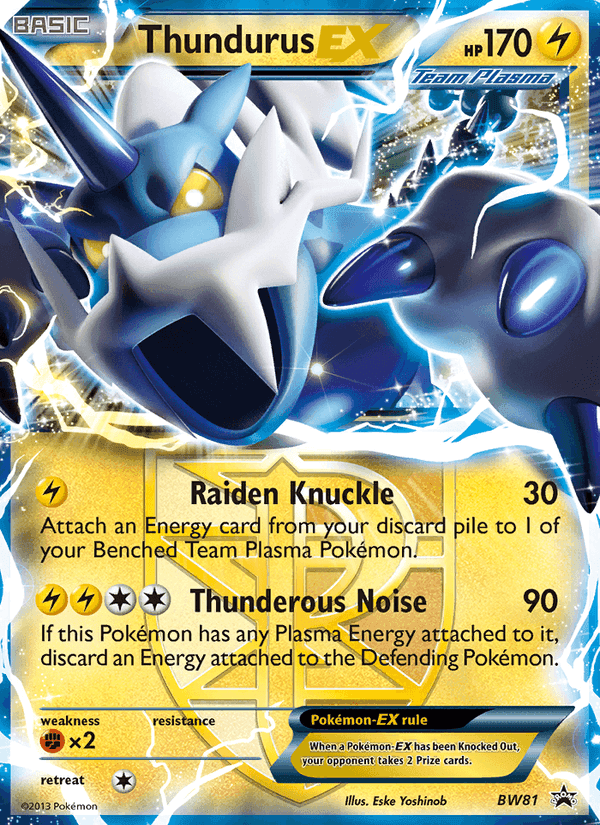 Thundurus-EX, card BW81 from BW Black Star Promos