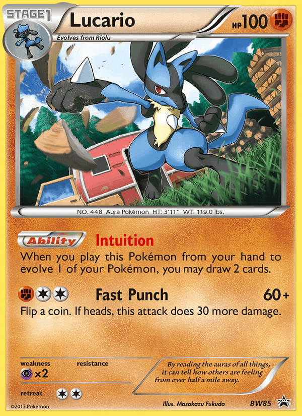 Lucario, card BW85 from BW Black Star Promos