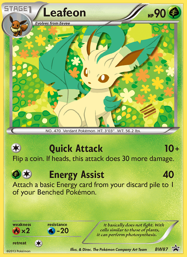 Leafeon, carta BW87 di NB Promo