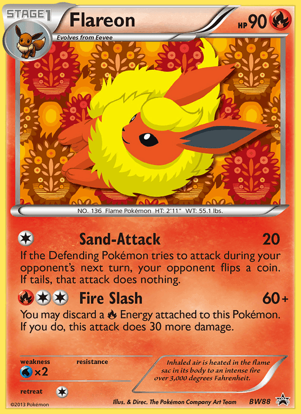 Flareon, carte BW88 de BW Black Star Promos