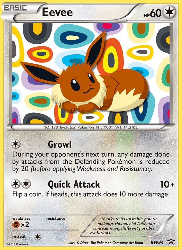 Eevee, carte BW94 de BW Black Star Promos